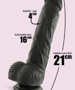 Alternative view of FEMSTAR Zenci Gerçekçi Et Dokulu 21 cm Büyük Kalın Strapon Kemerli Penis Takma Siyah Belden Bağlamalı Dildo