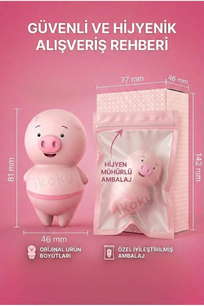 IKOKY Yalamalı Emmeli Dil Atan Domuz Vibratör Pilli 2 Modlu Gizli Gönderim (3 Pil ve 3 Yedek Pil Dahil)