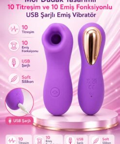 Alternative view of Lolita Shop Dudak Tasarımlı Usb Şarjlı Soft Silikon Dokuda 10 Farklı Titreşim Emiş Fonksiyonlu Zevk Vibratörü