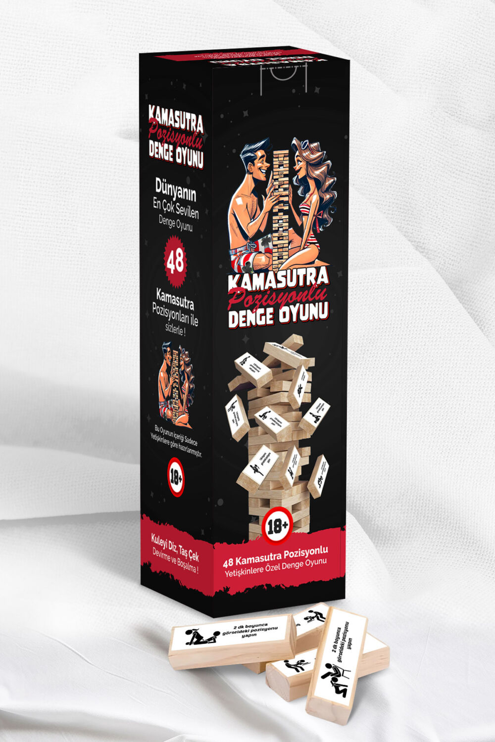 hediyemen Yetişkinlere Özel Kamasutra Pozisyonlu Denge Oyunu - Kamasutra Denge Yatak Seks Oyunu - Görsel 2