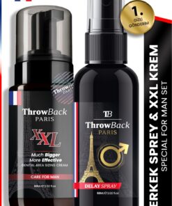 ThrowBack Parıs 2 Lİ Set XXL Erkek ve Bakım Seti – Hacim Destekleyici Krem +Erkek Control Sprey