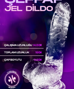 Tutkudünyası Flawless 7.5” Clear Jel Dildo – 19 cm Şeffaf Yumuşak Jel Dokulu