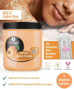 Smoothly Kayısı Peeling 800 G. Epilasyon Sonrası Vücut Peelingi Batık & Çilek Bacak Onarıcı