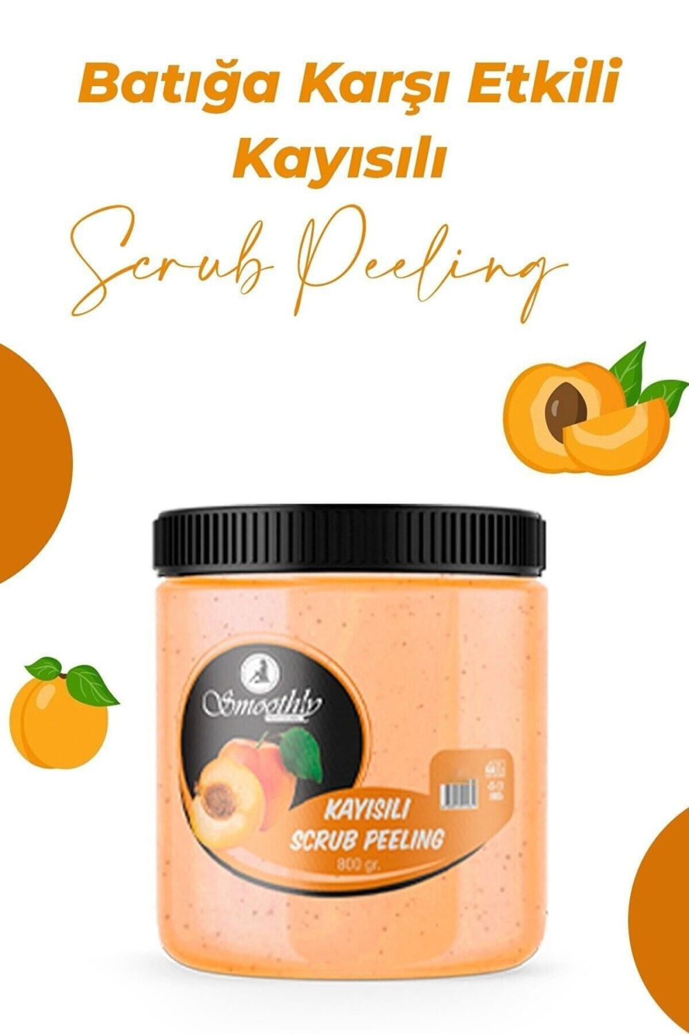 Smoothly Kayısı Peeling 800 G. Epilasyon Sonrası Vücut Peelingi Batık & Çilek Bacak Onarıcı - Görsel 2