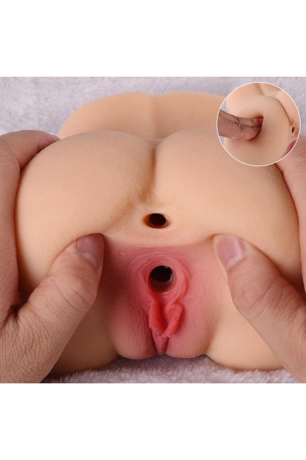 CD MARKETİNG Realistik Çift Girişli Titreşimli Suni Kalça Masturbator - Görsel 3