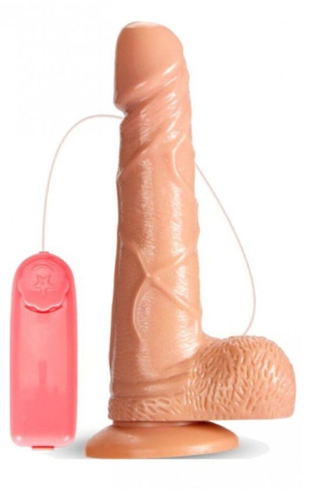 Lolita Shop Gerçekçi Dokuda Yumuşak 17 Cm Ayarlanabilir Güçlü Titreşimli Penis Anal Vajinal Realistik Vibratör