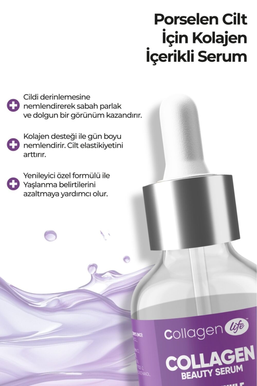 Collagen Life Aydınlatıcı ve Nemlendirici Kolajen Serum 50ml – Yaşlanma Karşıtı Cilt Bakımı - Görsel 2