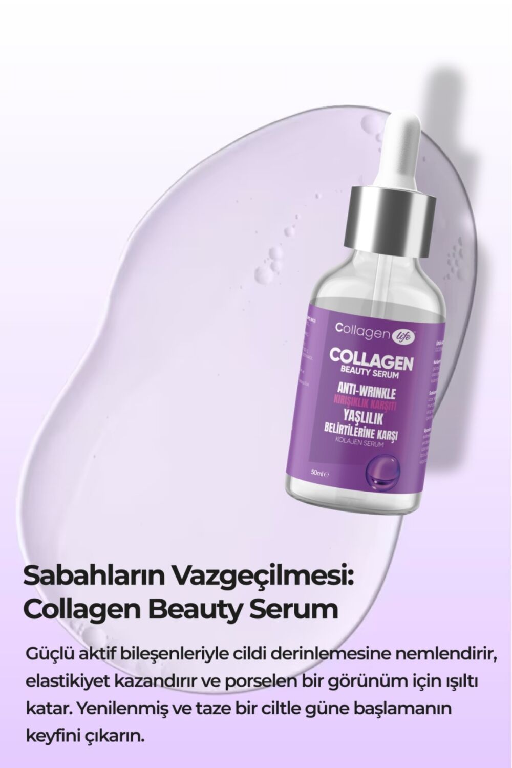 Collagen Life Aydınlatıcı ve Nemlendirici Kolajen Serum 50ml – Yaşlanma Karşıtı Cilt Bakımı - Görsel 3