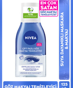 NIVEA Çift Fazlı Göz Makyaj Temizleyici 125 ml,Biotin,Kirpik Bakımı,Suya Dayanıklı Maskara ve Makyaj