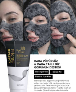 KOREACO Salyangoz Özlü Mucize Bubble Clay Yüz Maskesi | Ultra Yumuşak Nemli Parlak Köpüren Yüz Maskesi 100ml - Görsel 3