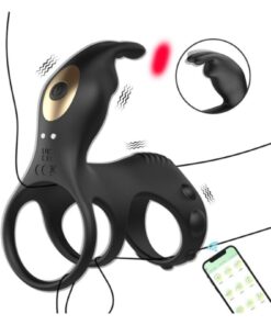 Alternative view of YYB APP Cinsellik Oyuncağı, 9 Titreşim Modlu Tavşan Şeklinde Erkek Masaj Aleti, Penis Halkalı Vibratör, Yetişkin Çift Cinsellik Oyuncağı