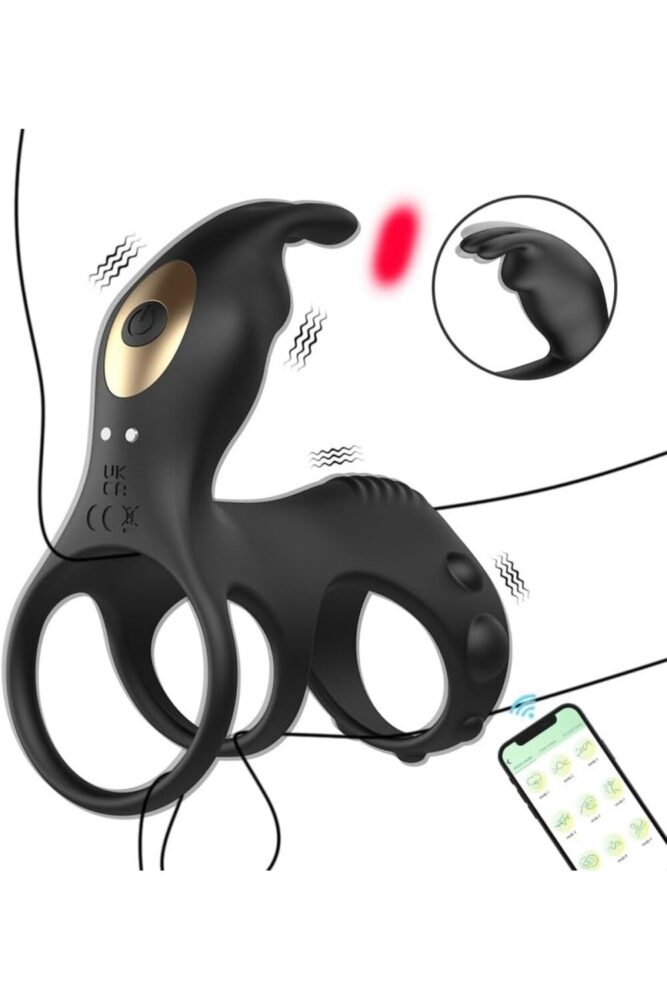 YYB APP Cinsellik Oyuncağı, 9 Titreşim Modlu Tavşan Şeklinde Erkek Masaj Aleti, Penis Halkalı Vibratör, Yetişkin Çift Cinsellik Oyuncağı - Görsel 2