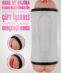 Lolita Shop Realistik Gerçekçi Doku Çift İşlevli Vajina Ve Anal Fener Tipi Cup Yapay Suni Mastürbatör Kupası