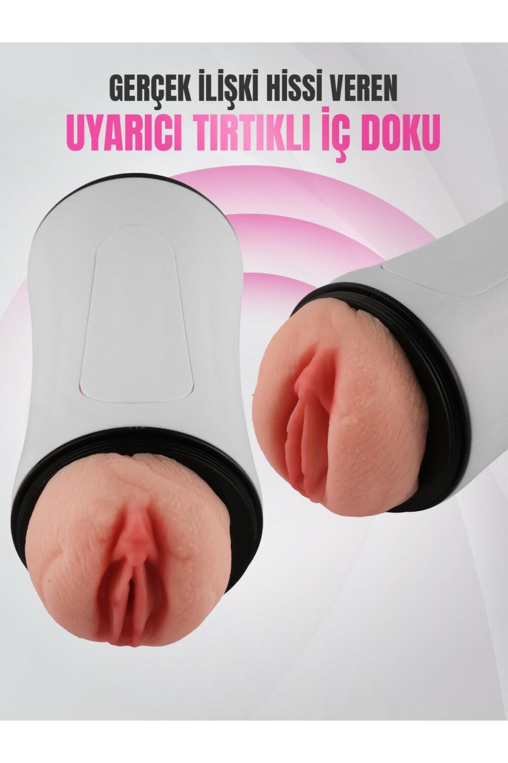Lolita Shop Realistik Gerçekçi Doku Çift İşlevli Vajina Ve Anal Fener Tipi Cup Yapay Suni Mastürbatör Kupası - Görsel 3