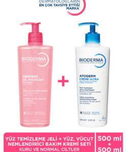 Bioderma Normal Ciltler Micellar Yüz Temizleme Jeli & Kuru Ciltler Nemlendirici Yüz, Vücut Kremi 2'li Set
