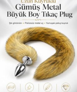 Lolita Shop Uzun Kuyruklu Gümüş Metal Büyük Boy 9 Cm Fantezi Anal Açıcı Genişletici Alıştırıcı Anal Tıkaç Plug