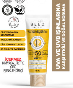 BEE'O Apicare Propolisli Organik Yüz Güneş Kremi 50 Spf