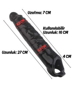 Alternative view of Erotica Gerçekçi Doku Kalınlaştırıcı 7 CM Uzatmalı Realistik Penis Kılıfı 27 CM