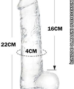 Do it Love - 22cm Soft Şeffaf Jel Realistik Dildo Kalınlık 4cm - Süper Vantuz - Anal Oral Vajinal - Görsel 3