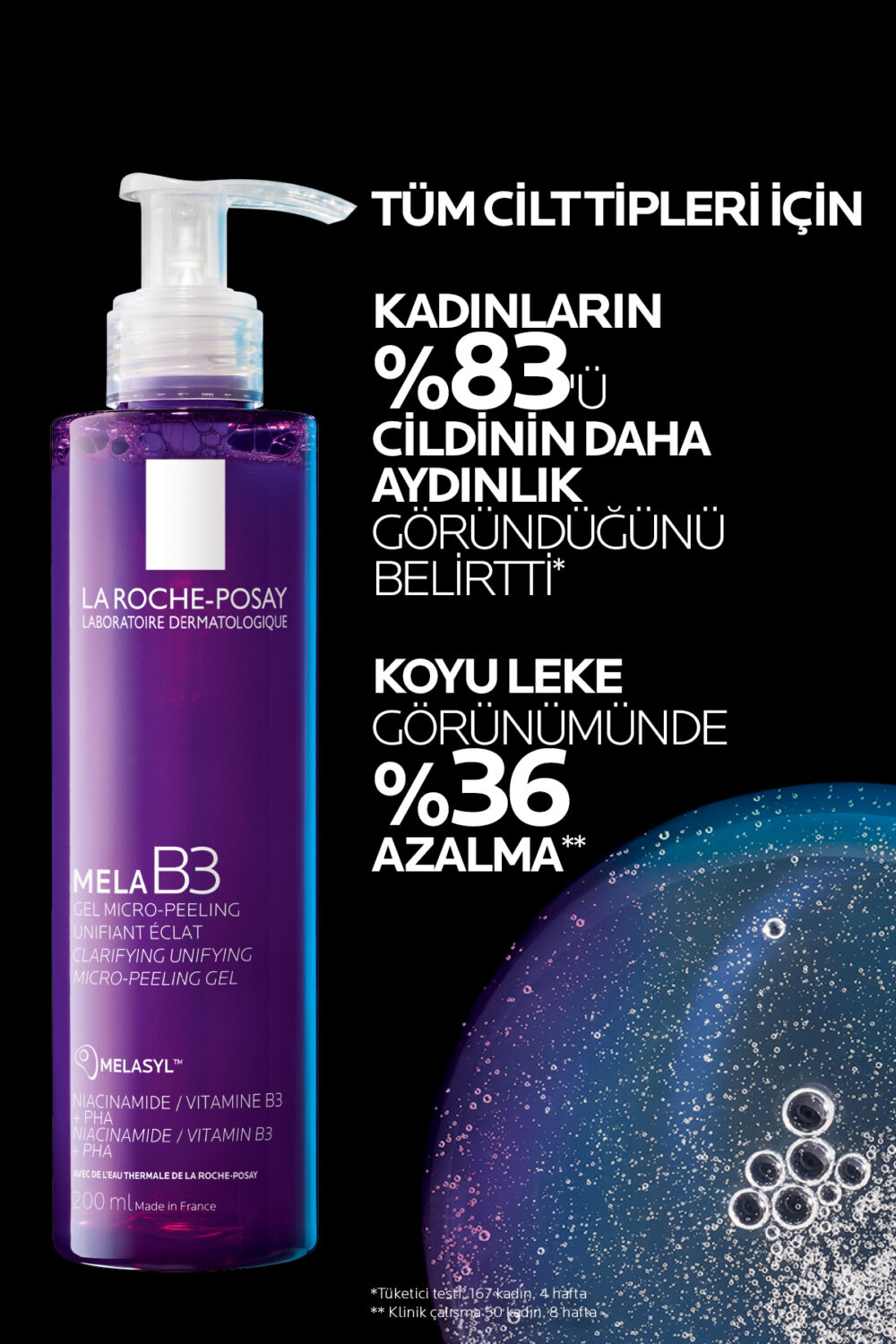 La Roche Posay Mela B3 Koyu Leke Karşıtı Peeling Etkili Yüz Temizleme Jeli, 200 ml - Görsel 3
