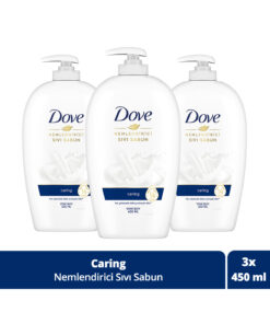 Dove Nemlendirici Sıvı Sabun Caring 1/4 Nemlendirici Krem Etkili 450 ml x3 Adet