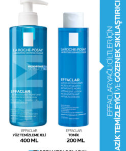 La Roche Posay Yağlı Ciltler İçin Cilt Bakım Seti : Effaclar Yüz Temizleme Jeli 400ml & Sıklaştırıcı Tonik 200ml
