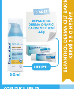 Bepanthol Nemlendirici&besleyici Spf 25 Yüz Bakım Kremi 50 ml 5 Adet Onarıcı Bakım Merhemi 3,5 gr