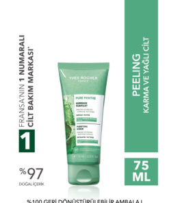 Yves Rocher Yüz Peelingi-Karma,Yağlı, Sivilce Eğilimli Cilt-Pure Menthe Arındırıcı Botanik Kompleks 75ml