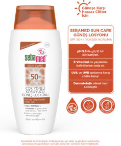 Sebamed Güneş Losyonu SPF 50+ 150 ml UVA UVB Filtreli E Vitamini Üçlü Yüksek Koruma Çok Yönlü Yüz ve Vücut - Görsel 3