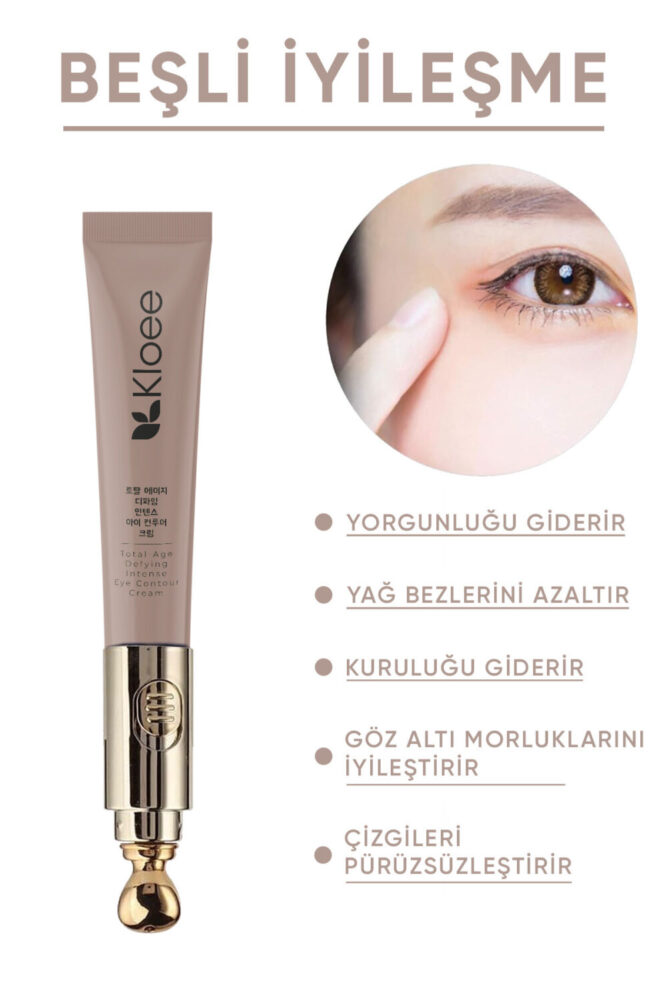 Kloee Yaşlanma ve Kırışıklık Karşıtı Titreşimli Elektrik Masajlı Göz Altı Halka ve Morluk Bakım Kremi 20ml - Görsel 3