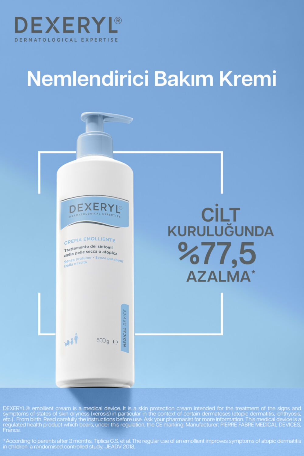 DEXERYL Emollient Cream Çok Kuru ve Atopiye Eğilimli Ciltler İçin Krem 500 ml - Görsel 3
