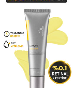Quality Life Retinal Shot % 0,1 Retinal + Peptit Yaşlanma ve Kırışıklık Karşıtı Gece Bakım Kremi 20 ml Gözenek Sıkılaştırıcı ve Leke Karşıtı Tightening Booster