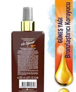 Alternative view of Eda Taşpınar Sprey Kapak Bronzlaştırıcı Koruyucu Yağ SPF 15 – Kolay Uygulama & Bronz Görünüm 200 ml