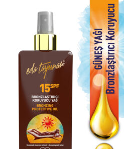 Eda Taşpınar Sprey Kapak Bronzlaştırıcı Koruyucu Yağ SPF 15 – Kolay Uygulama & Bronz Görünüm 200 ml