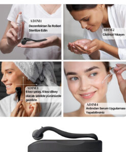 Alternative view of Dermotik Titanyum Uçlu 540 İğneli Dermaroller 1 mm & Dezenfektan Seti–Cilt ve Seyrek Saç Sakal Bakım Aleti