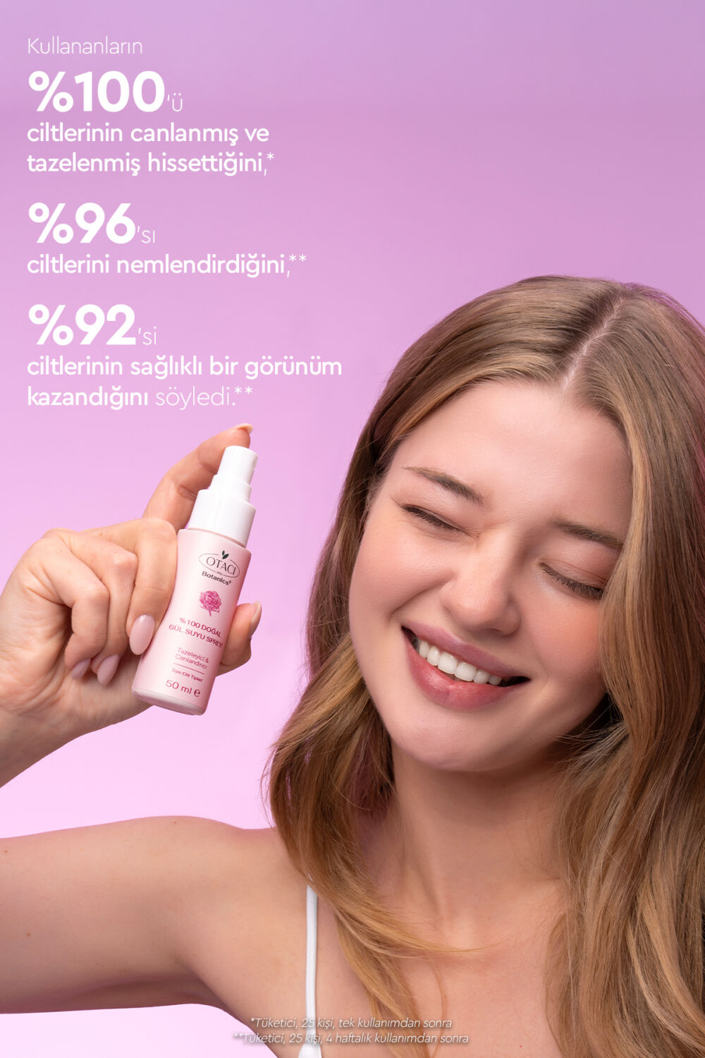 Otacı 0 Doğal Gül Suyu Yüz Spreyi 50 ML - Görsel 3