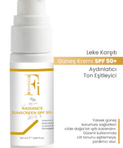 Qremfi Radiance Sunscreen Leke Karşıtı, Aydınlatıcı,Ton Eşitleyici Güneş Kremi SPF 50+ 50ml
