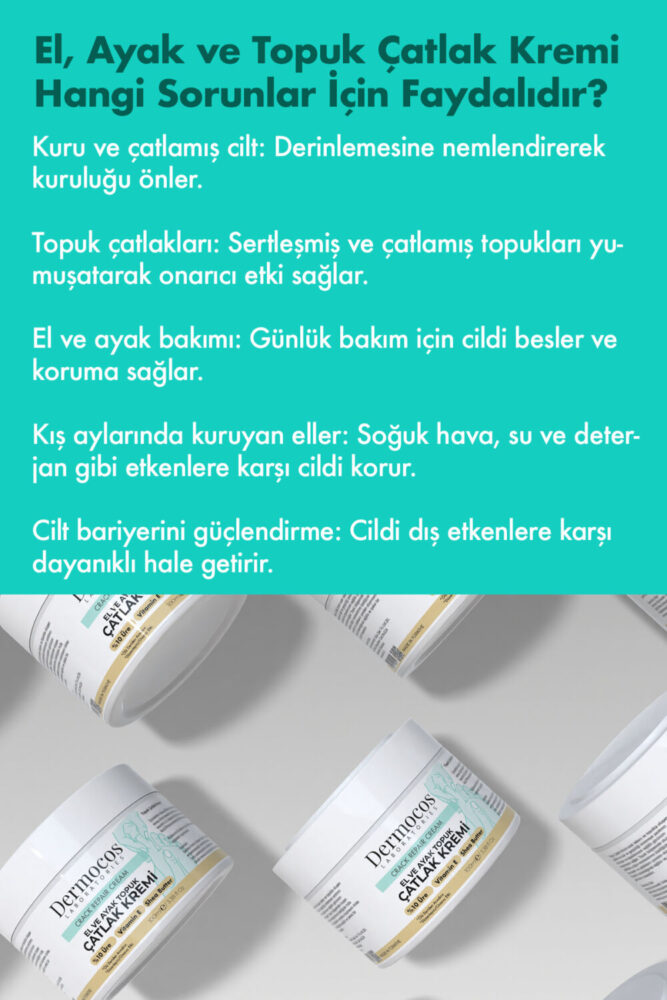 Dermocos El, Ayak ve Topuk Çatlak Kremi 100ml – Üre Yoğun Nemlendirici Onarıcı ve Yumuşatıcı Bakım - Görsel 3