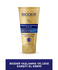 Bioder Yaşlanma Kırışıklık ve Leke Karşıtı El Kremi 50 Ml - Kolajen Q10 Arbutin C Vitamini SPF 15 Alkolsüz