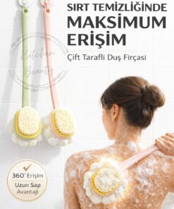Alternative view of Kitchen Beauty Çift Taraflı Banyo Sırt Kesesi Yumuşak Duş Lifi Banyo Hamam Lifi Vücut Kesesi Masajlı Banyo Kesesi