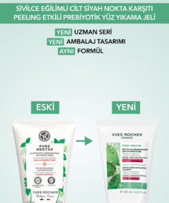 Yves Rocher Siyah Nokta Karşıtı Peeling Etki Yüz Yıkama Jeli-Sivilce Eğilimli-Pure Menthe Botanik Kompleks 125ml - Görsel 3
