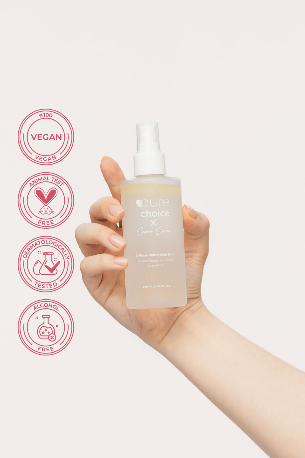 Pure Choice Çift Fazlı Nemlendirici Sprey Tonik, 200ml - Görsel 3