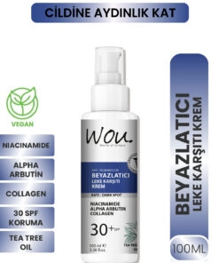 WOU World of Unique Wou Leke Karşıtı Beyazlatıcı Krem SPF30+ 100 ml