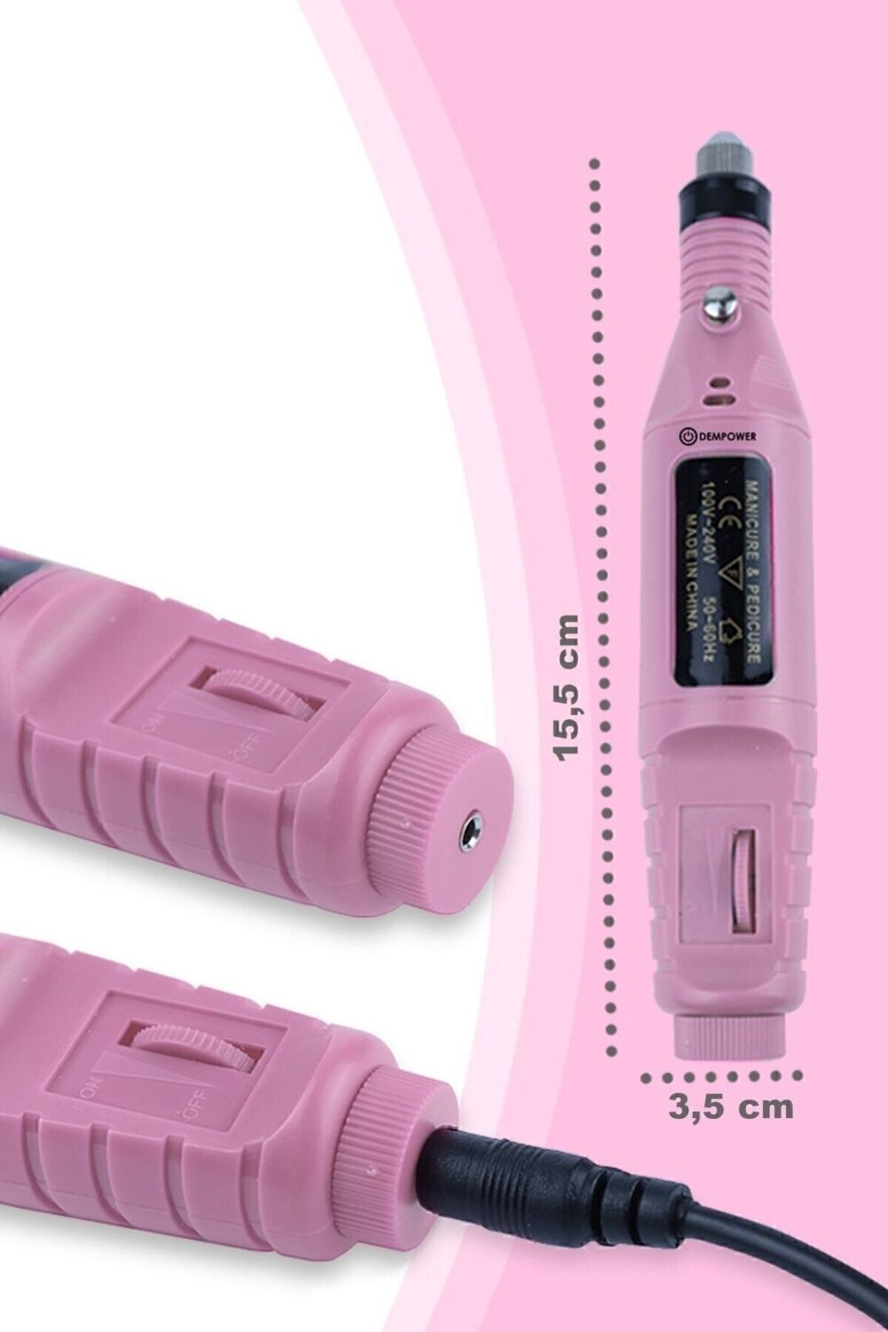 DEMPOWER Elektrikli USB Manikür-pedikür-törpü Makinesi Dem Power - Görsel 2