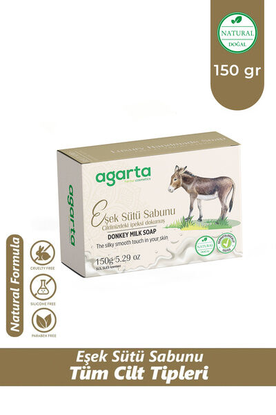 Agarta Parlak Ve Pürüzsüz Ciltler Için Doğal El Yapımı Eşek Sütü Sabunu 150 gr - Görsel 2