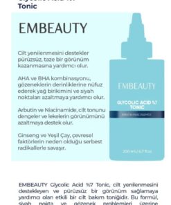 Embeauty Leke Karşıtı Canlandırıcı Ve Gözenek Sıkılaştırıcı Glikolik Asit Tonik 200 ml - Görsel 3