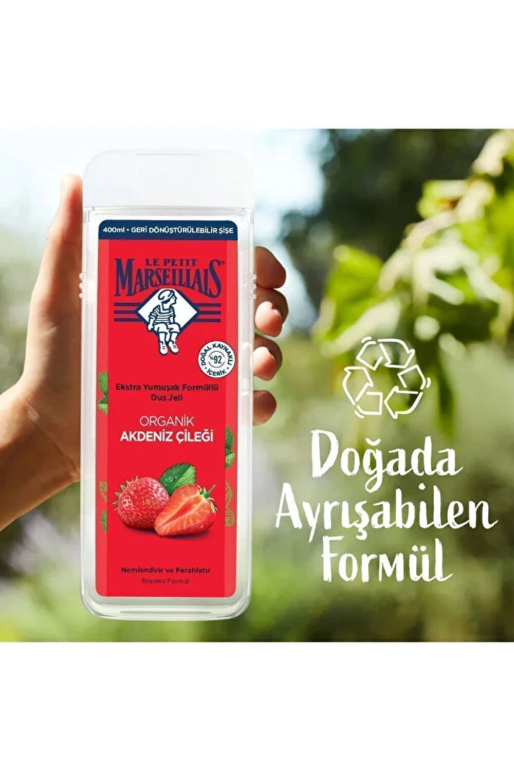 Le Petit Marseillais Akdeniz Çileği Duş Jeli 400 ml x4 - Görsel 3