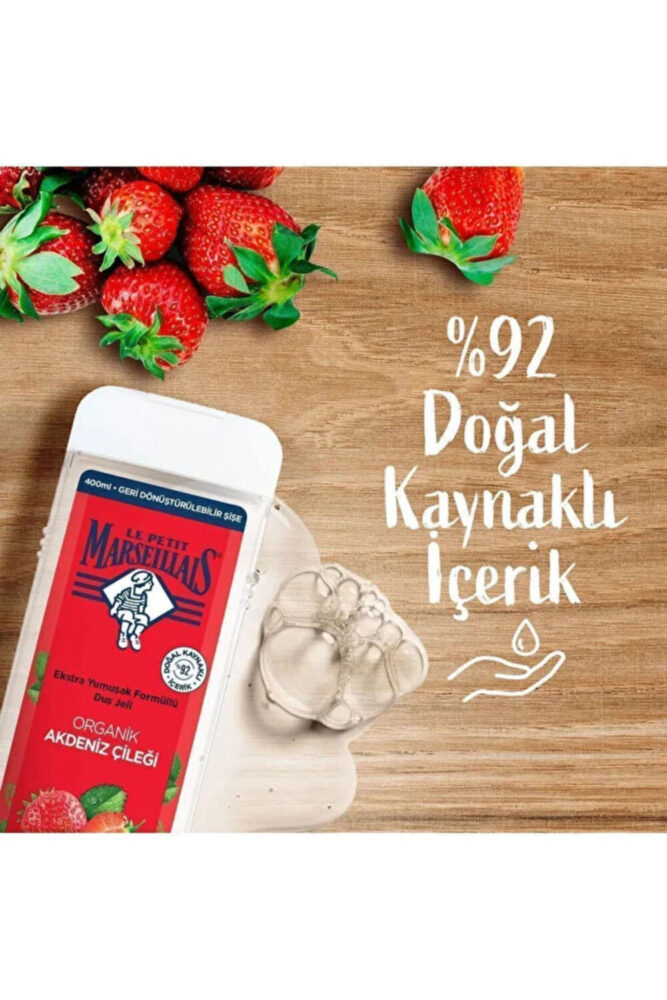 Le Petit Marseillais Akdeniz Çileği Duş Jeli 400 ml x4 - Görsel 2