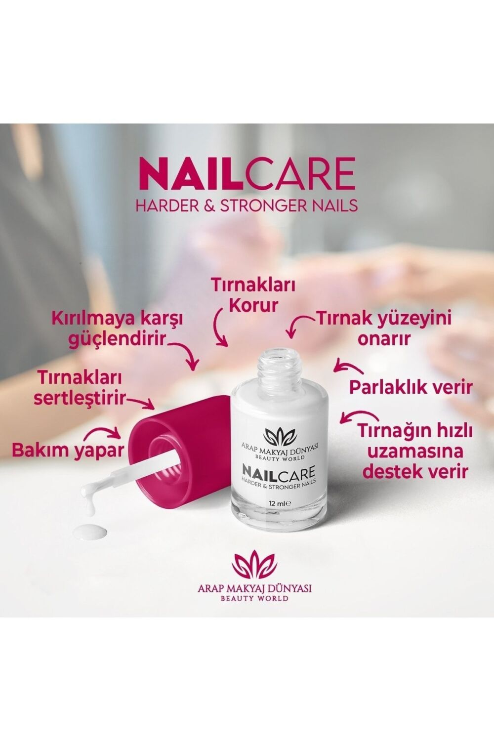 Arap Makyaj Dünyası Nailcare Tırnak Ve Güçlendirici (12 Ml) - Görsel 3
