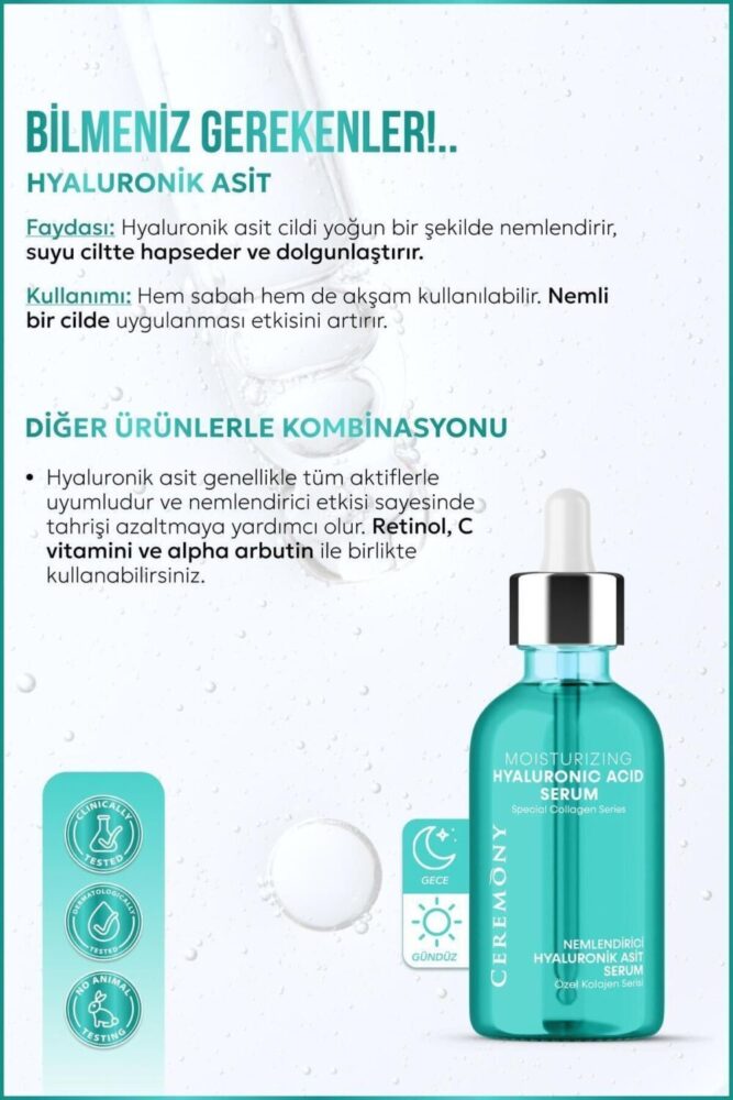 Ceremony Hyaluronik Asit Serum 30 ml | Yoğun Nem Dolgunluk Cilt Bariyer Onarıcı - Görsel 2